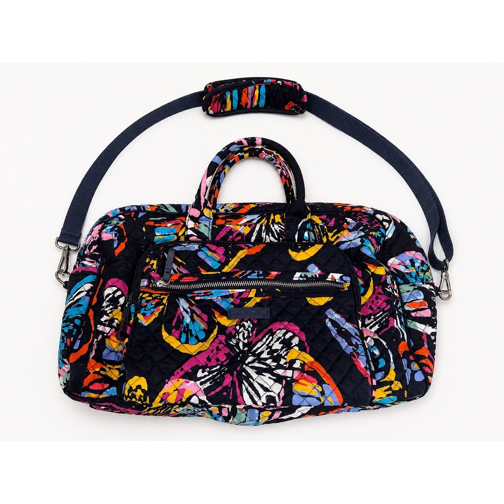 Vera Bradley Butterfly Flutter Quilted Cotton Large Travel Duffel Multi Color